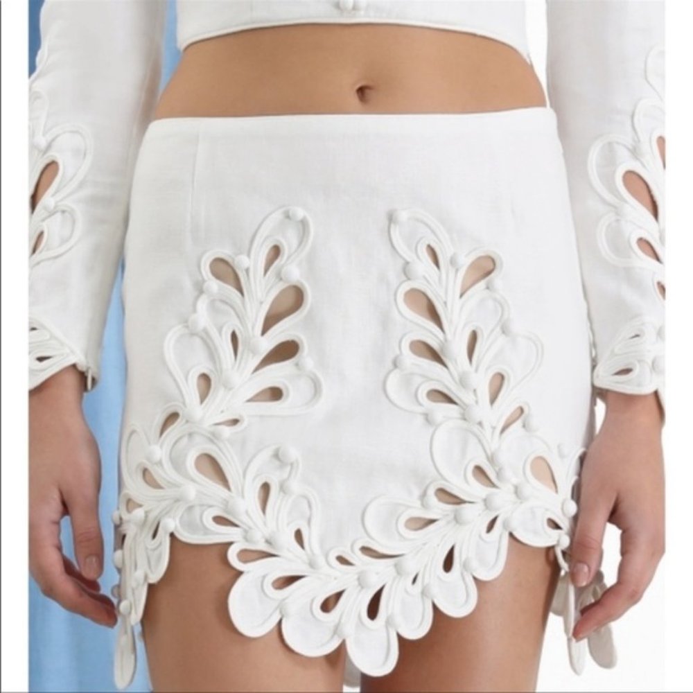 Zimmermann Brightside Rouleaux Top & Mini Skirt Zimm Sz 2 - Picture 9 of 16